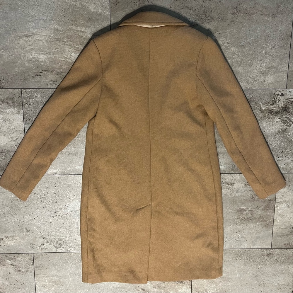 SOLD - Abercrombie & Fitch Tan Wool Coat - Picture 3 of 3